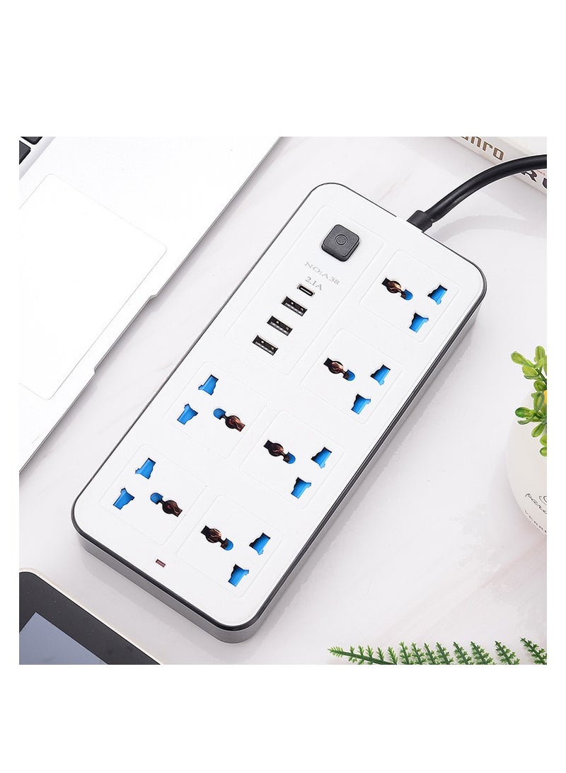 Universal socket, British standard socket, USB plug, multi-purpose power strip, multi slot panel, switch socket  - Image 1