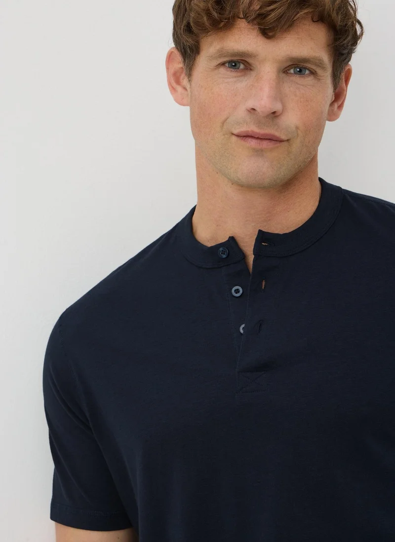 Matalan Navy Grandad T-Shirt