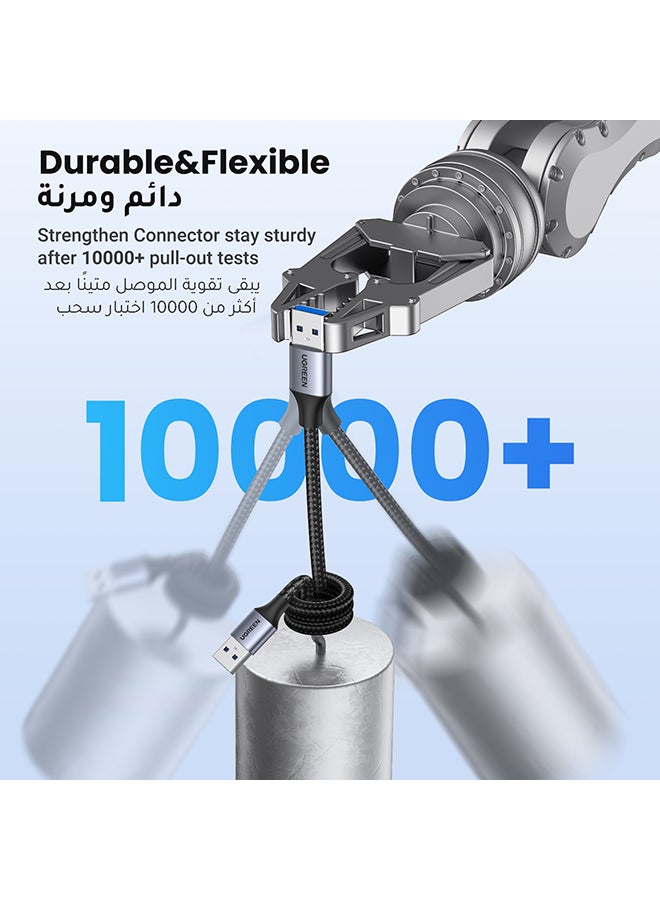 Ugreen USB 3.0 A to A Cable USB to USB Cord Type A Male to Male USB 3.0 Cable Nylon Braided Cord for Data Transfer Hard Drive Enclosures, Printers, Modems, Cameras -1M - Image 4