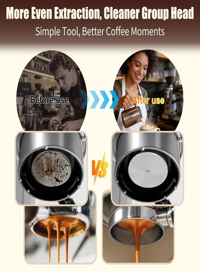 DRMBIGA 51mm Puck Screen 2 Pack, 0.8mm Thickness 150μm Reusable Espresso Puck Screen, Dual-Layer 316 Stainless Steel Coffee Filter Screen for 51mm Portafilter Basket, Even Extraction Barista Tool - Image 4