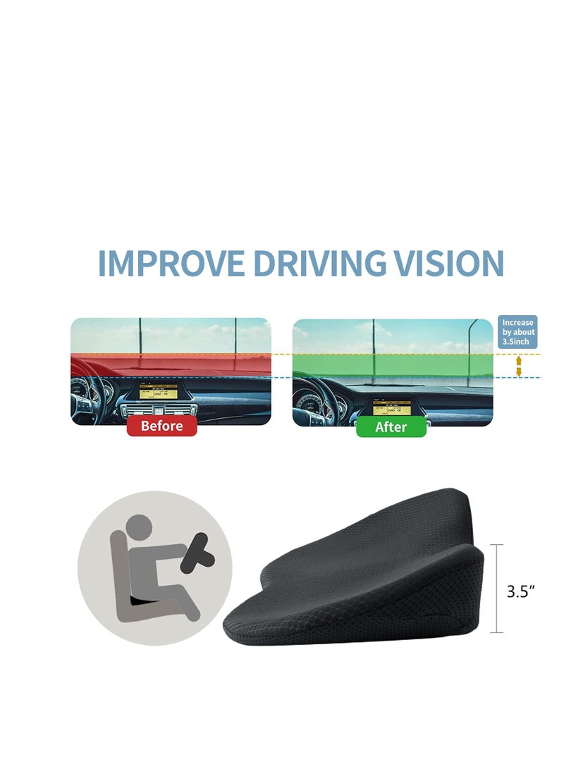 SYOSI Car Seat Cushion, Improve Driving Vision/Posture, Memory Foam Seat Pad for Sciatica and Lower Back Pain Relief, Seat Cushion for Car Seat Driver, Butt Pillow, Office Chair Cushions (Black) - Image 5