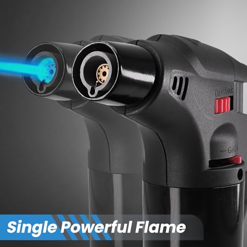 Urgrette 8 Pack Torch Lighters Butane Refillable Lighter Single Jet Flame Windproof Torch Multi Utility Mini Gas Lighter Blow Torch Lighters for Candle Fireplace Camping Grill BBQ Kitchen(No Fuel) - Image 2