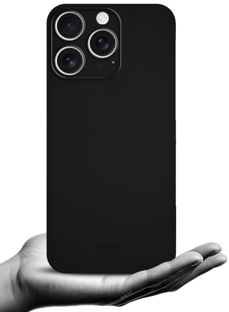 KZDOO ( لجهاز آيفون 15 برو ماكس ) غلاف رقيق للغاية من سلسلة Air Skin غلاف خلفي قوي ومتين لحماية من السقوط - شفاف أسود - Image 5