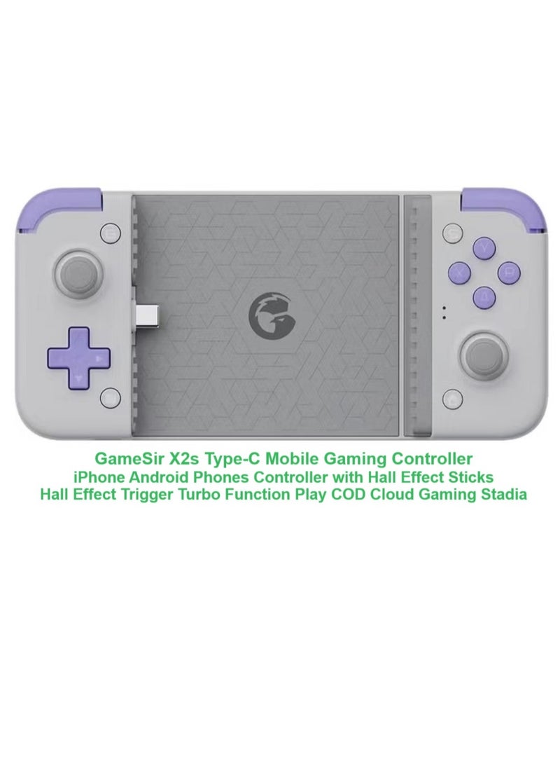 Generic Gamepad GameSir X2s Type-C Mobile Gaming Controller for iPhone 15 Series (USB-C)/Android Phones Controller with Hall Effect Sticks, Hall Effect Trigger, Turbo Function Play COD, Cloud Gaming, Stadia  - Image 1