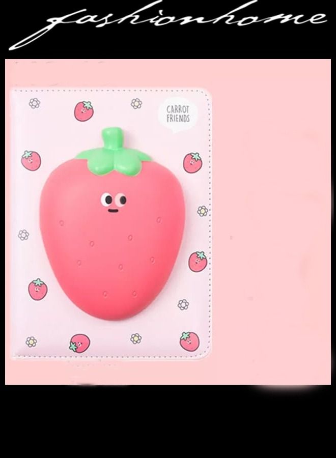 fashionhome Cute Memory Sponge Strawberry Pattern Diary Notebook School Office Writing Drawing Notepad Perfect Gift For Kids - Image 2