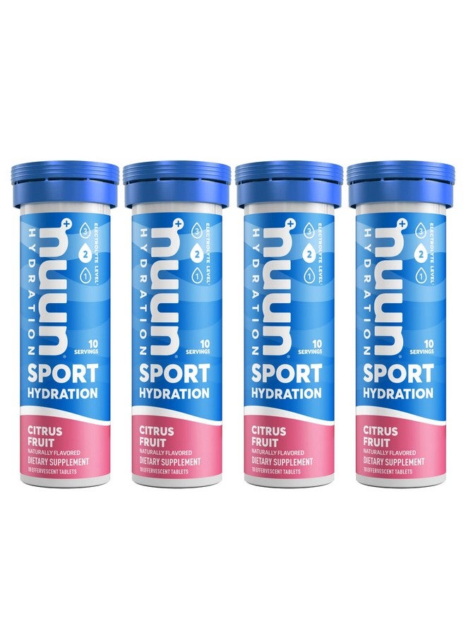 Nuun Sport Electrolyte Tablets For Proactive Hydration Citrus Fruit 4 Pack (40 Servings) - Image 1