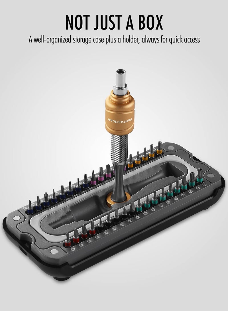 SYOSI Precision Screwdriver Kit, 37Pcs with Low-Gravity Design Magnetic Driver Handle and Durable Steel Bits, for Electronics Repair, Computer, Phone, Watch, Eyeglass - Image 5