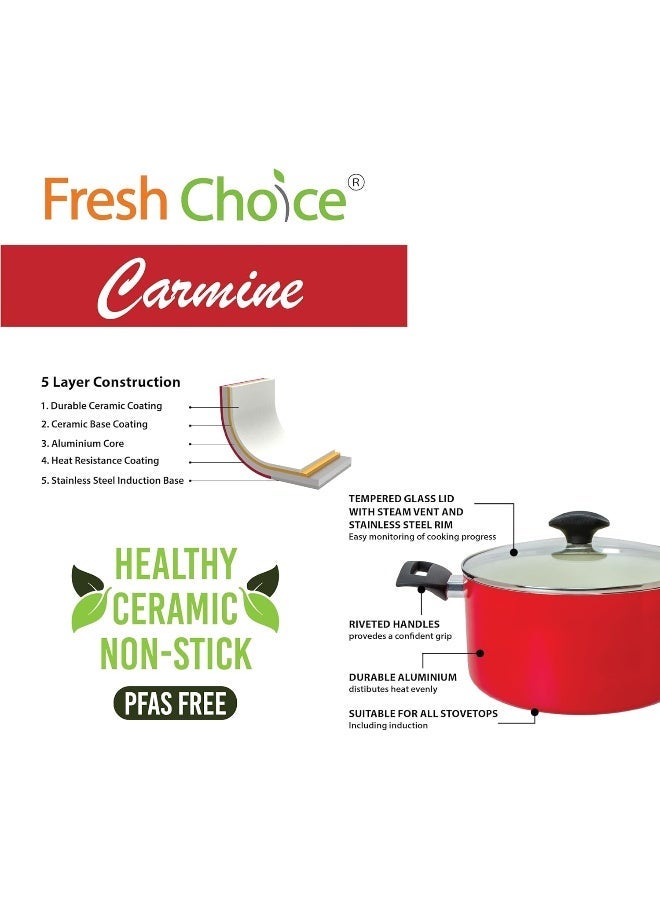 fresh choice فريش تشويس - مجموعة أواني الطهي المصنوعة من الألمنيوم المضغوط 9 قطع خالية من PFAS - Image 3