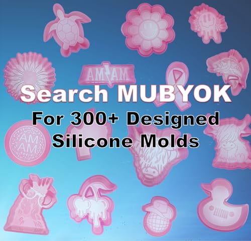 MUBYOK (300 Design Optional) MUBYOK M02 4inch Circles with Holes 4 Cavity Silicone Freshie Mold for Baking Aroma Beads Car Freshie Supplies - Image 4