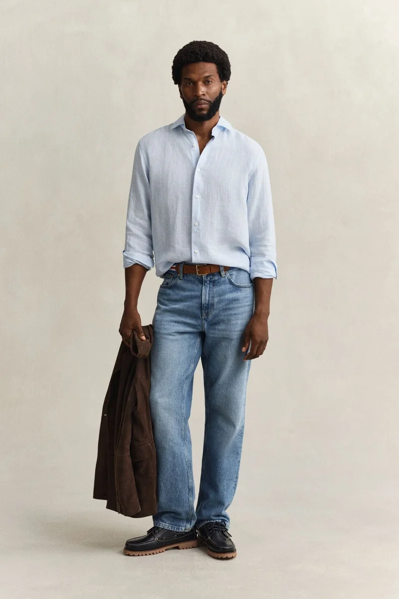 GANT  Regular Linen Stripe Shirt for Men | Best Price UAE