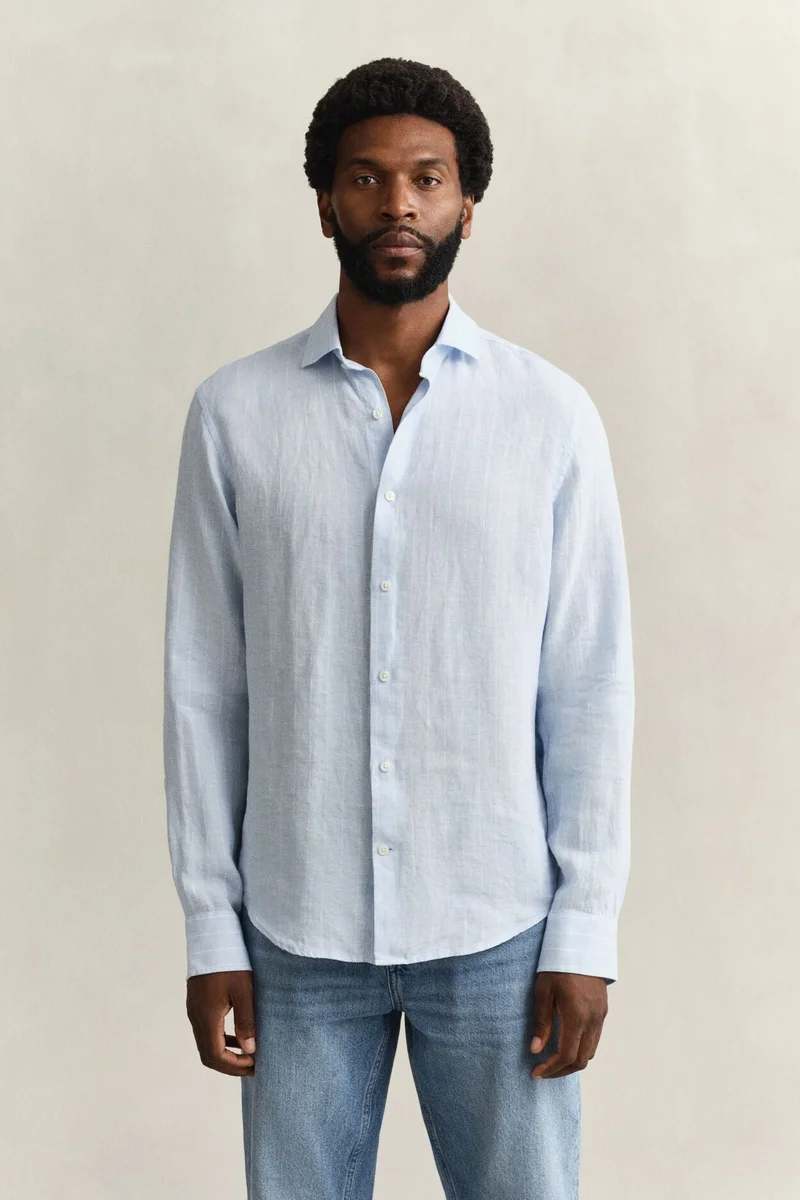 GANT  Regular Linen Stripe Shirt for Men | Best Price UAE