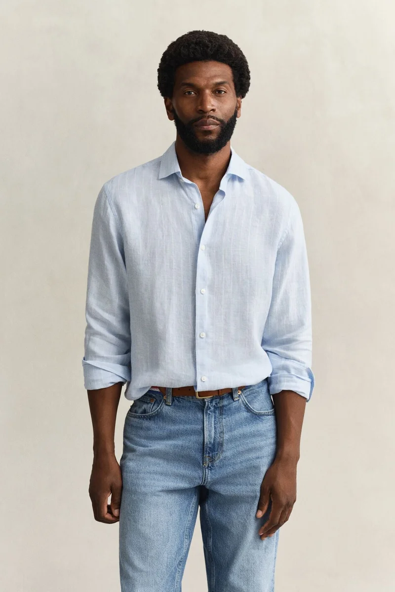 غانت Regular Linen Stripe Shirt
