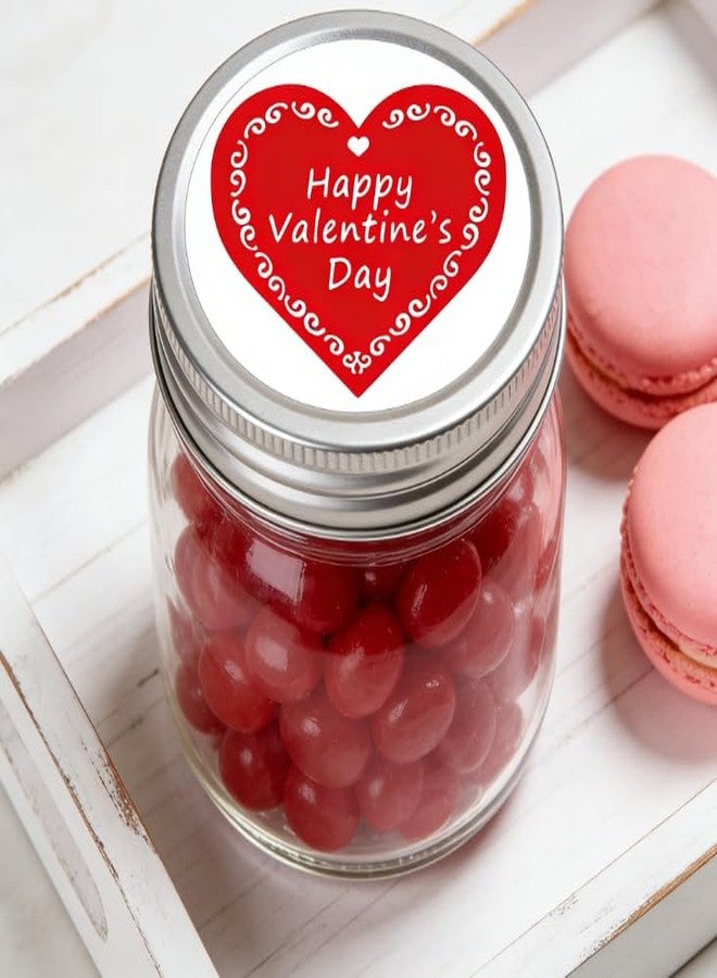 Top label 1.5" Red Heart Shaped Stickers - Valentine's Day Love Heart Stickers Valentine's Day Gift Wrap Tags Stickers - 500 Per Roll 1.5 - Image 4
