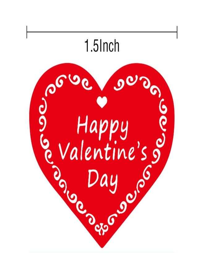 Top label 1.5" Red Heart Shaped Stickers - Valentine's Day Love Heart Stickers Valentine's Day Gift Wrap Tags Stickers - 500 Per Roll 1.5 - Image 2