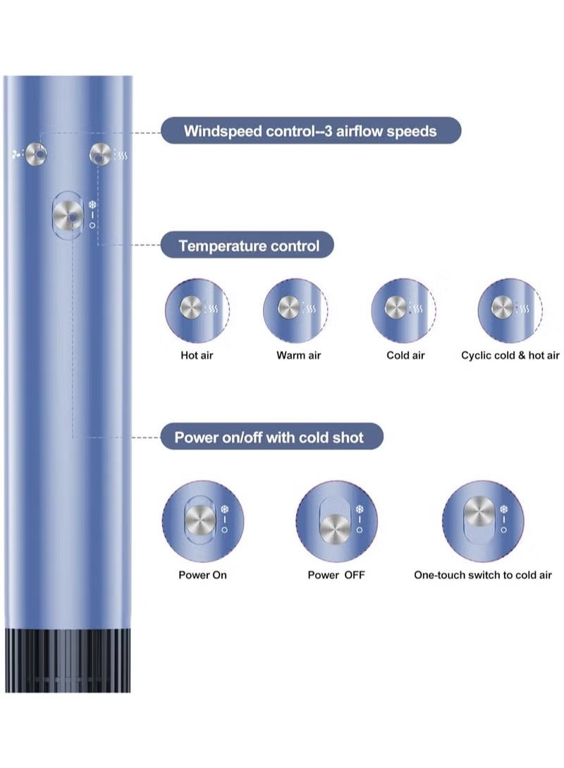 ريبنيو RE-0006 - مجفف شعر عالي السرعة متعدد الوظائف 5 في 1، فرشاة هواء ساخن مع 600 مليون أيون لشعر ناعم وخالٍ من التجعد، والتحكم في تدفق الهواء، وتصفيف ساخن/بارد - Image 2