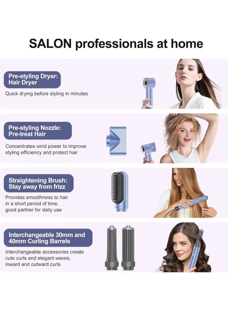 ريبنيو RE-0006 - مجفف شعر عالي السرعة متعدد الوظائف 5 في 1، فرشاة هواء ساخن مع 600 مليون أيون لشعر ناعم وخالٍ من التجعد، والتحكم في تدفق الهواء، وتصفيف ساخن/بارد - Image 5