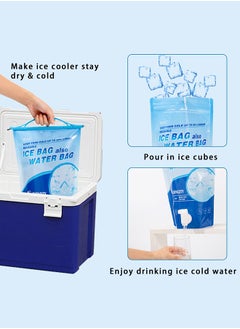 REVEX Reusable Leak proof Ice Bag, 5lb Ice Water for Camping,Hiking, Party, Drop in Cubed Ice,Long Lasting Instant Cooler.1Pack  - Image 2