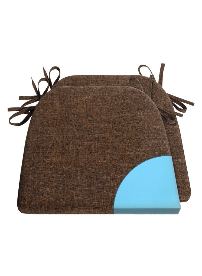 Foam Chair Cushions for Dining Chairs Set of 2, Non Slip Kitchen Chair Pads, 42x40.5x4 cm, Indoor Dining Chair Cushions with Ties, U-Shaped Seat Cushions for Kitchen Chairs - Image 1