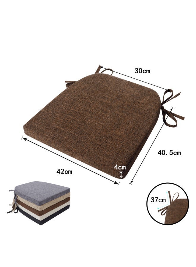 Foam Chair Cushions for Dining Chairs Set of 2, Non Slip Kitchen Chair Pads, 42x40.5x4 cm, Indoor Dining Chair Cushions with Ties, U-Shaped Seat Cushions for Kitchen Chairs - Image 2
