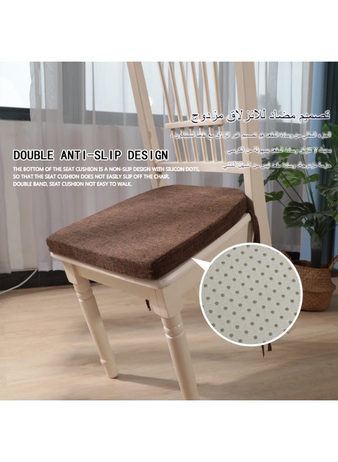 Foam Chair Cushions for Dining Chairs Set of 2, Non Slip Kitchen Chair Pads, 42x40.5x4 cm, Indoor Dining Chair Cushions with Ties, U-Shaped Seat Cushions for Kitchen Chairs - Image 4