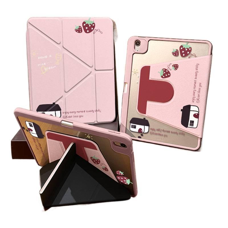 DGG Clear Transparent Clear Back iPad Case for iPad Air with Pencil Holder - Image 3