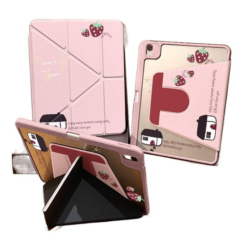 DGG Clear Transparent Clear Back iPad Case for iPad Air with Pencil Holder - Image 1