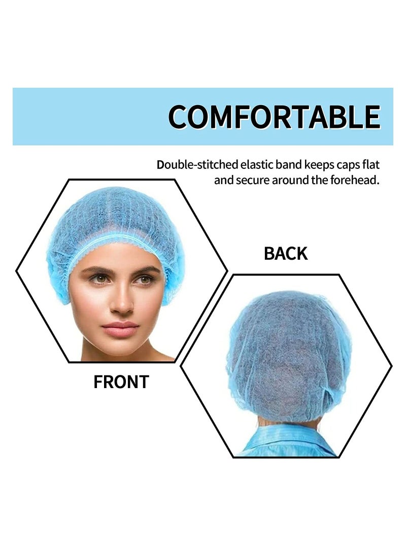 1000 Peice Disposable Hair Net/Mob Caps/Hair Caps-Blue with elastic stretch band Polypropylene Hats