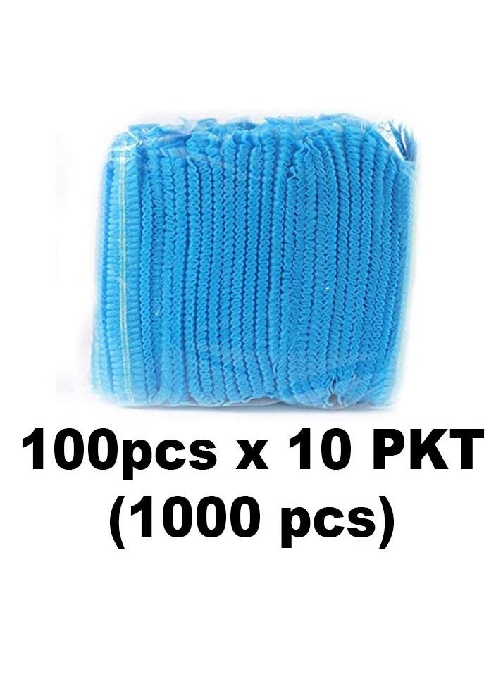 1000 Peice Disposable Hair Net/Mob Caps/Hair Caps-Blue with elastic stretch band Polypropylene Hats