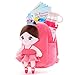 Gloveleya Toddler Backpack Soft Baby Girl Gifts with soft ballerina doll Coral Age 2 - Image 2