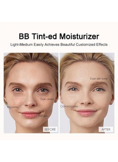 KOEC BB Blur Tinted Moisturizer SPF 30,BB Tinted Care Primer with Brush,BB Cream Tinted Moisturizer with Broad Spectrum SPF,Full Coverage Light-Medium Skin Color Hydrating and Smoothing  - Image 3