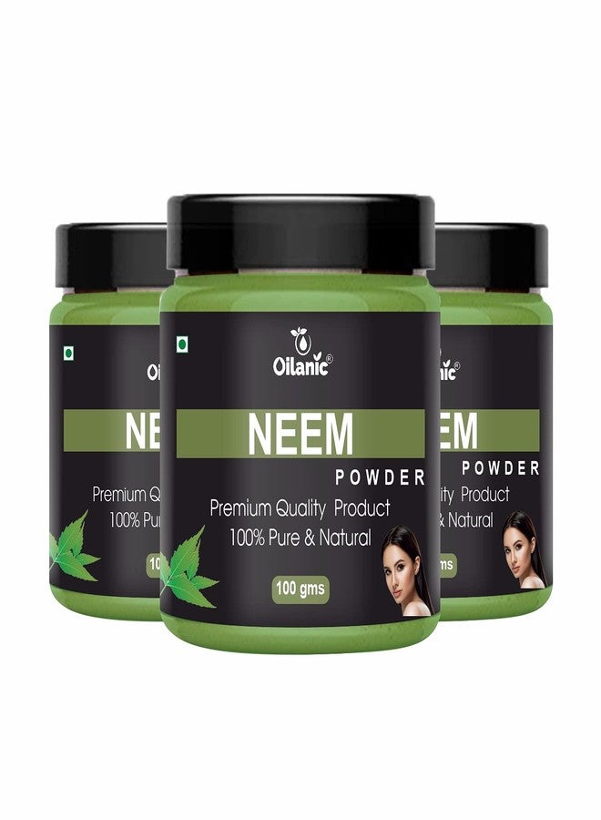 Oilanic 100% Pure & Natural Neem Powder- For Skin & Hair Combo Pack of 3 Jar (300gm) - Image 2