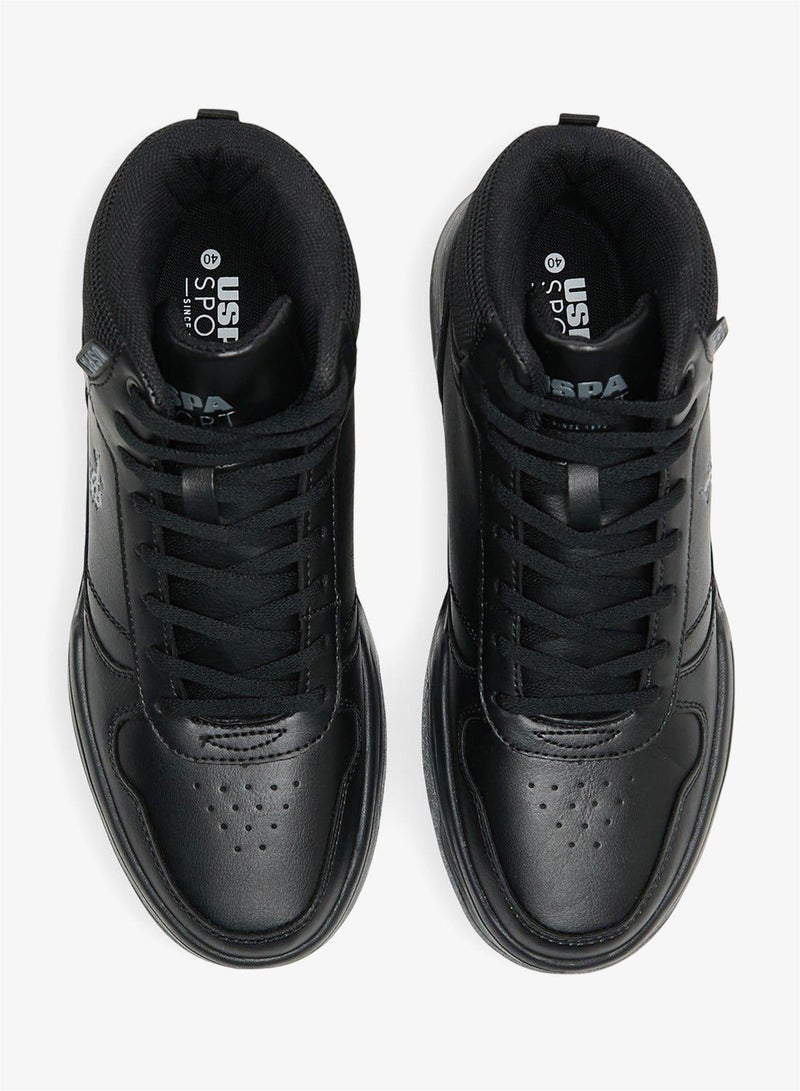 يو اس بولو اسن سنيكرز نسائي أسود عالي الرقبة بتصميم أنيق وخفيف الوزن مع دعم للكاحل - Image 4