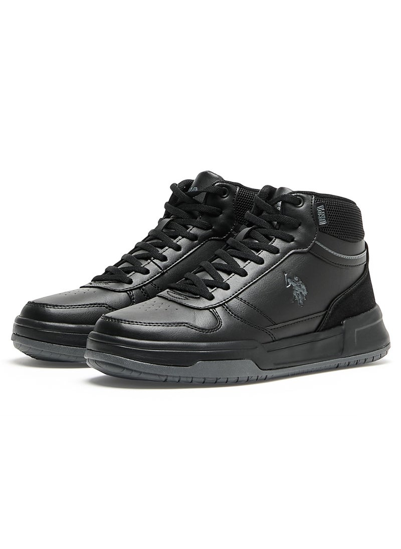 U.S. Polo Assn. Women's Black High-Top Sneakers - Lightweight Sleek All-Black Design with Ankle Support, Comfortable and Stylish Casual Footwear  - Image 3