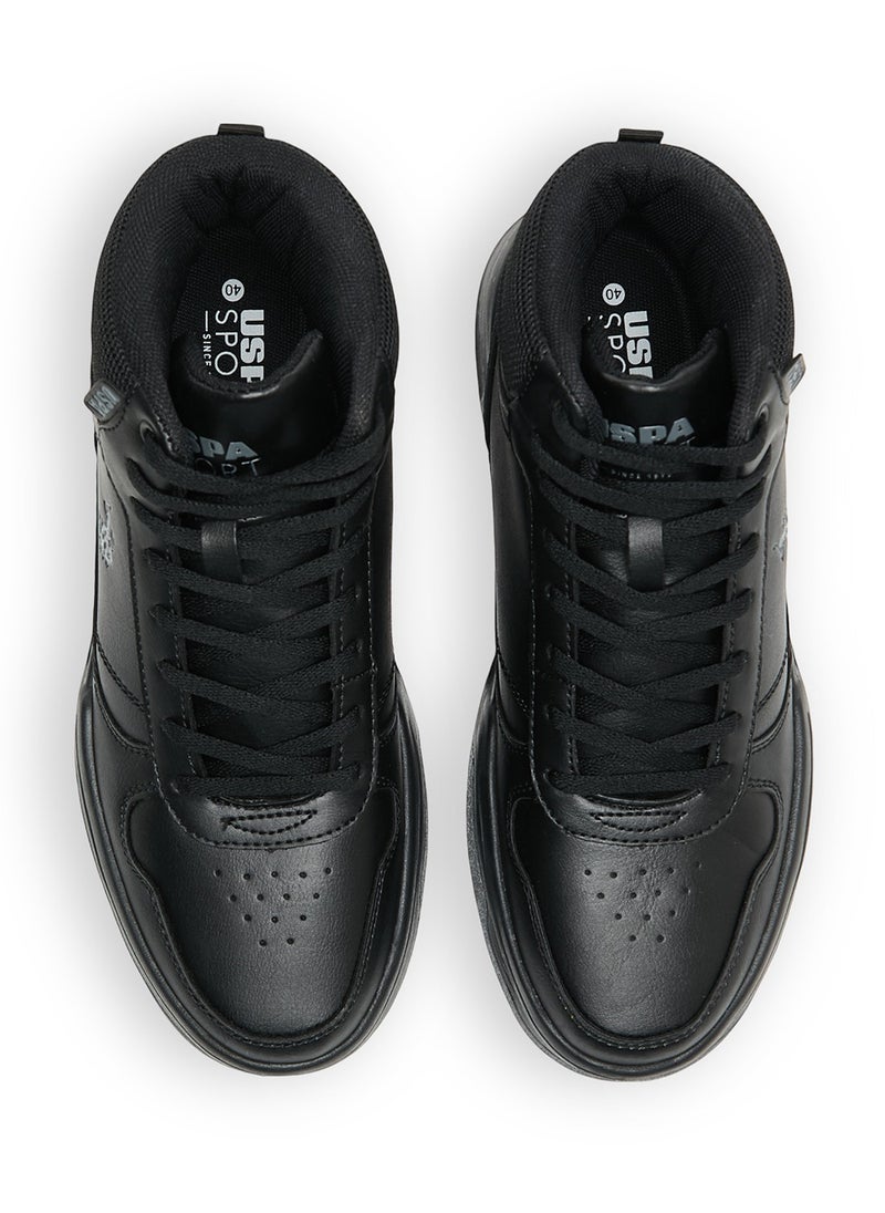 U.S. Polo Assn. Women's Black High-Top Sneakers - Lightweight Sleek All-Black Design with Ankle Support, Comfortable and Stylish Casual Footwear  - Image 4
