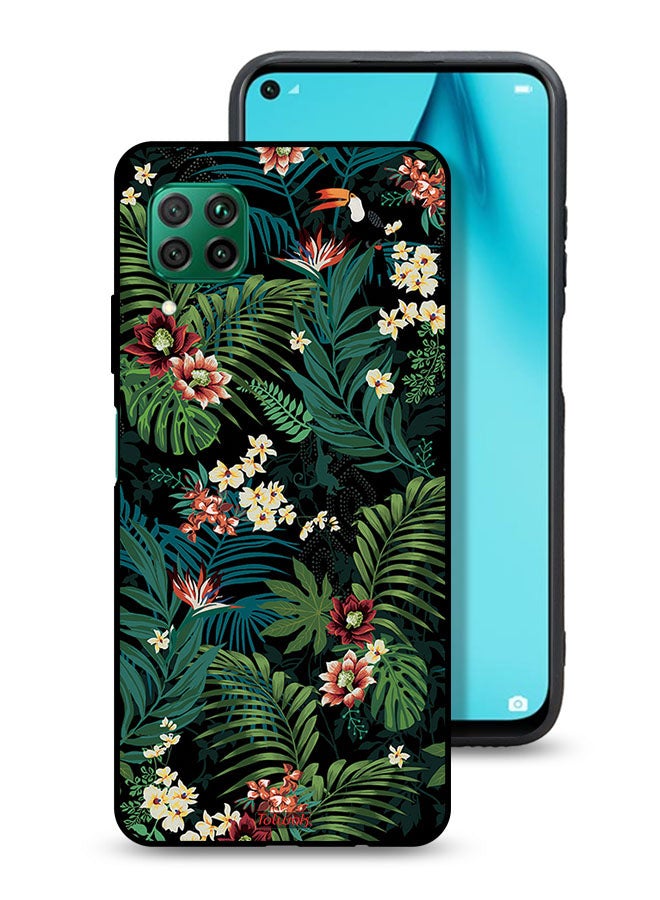 Tolwak Huawei P40 lite 4G Protective Case Cover Tropical Leaves - Image 1