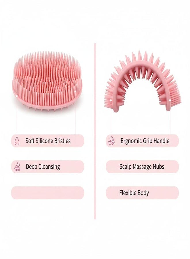 ZOIY Silicone Bath Body Scrubber Brush for Men & Women | Gentle Skin Exfoliator for Shower & Bath | Face & Body Cleansing Brush with Soft Bristles, Rich Lather & Non-Slip Grip Handle (1 Pc) - Image 5