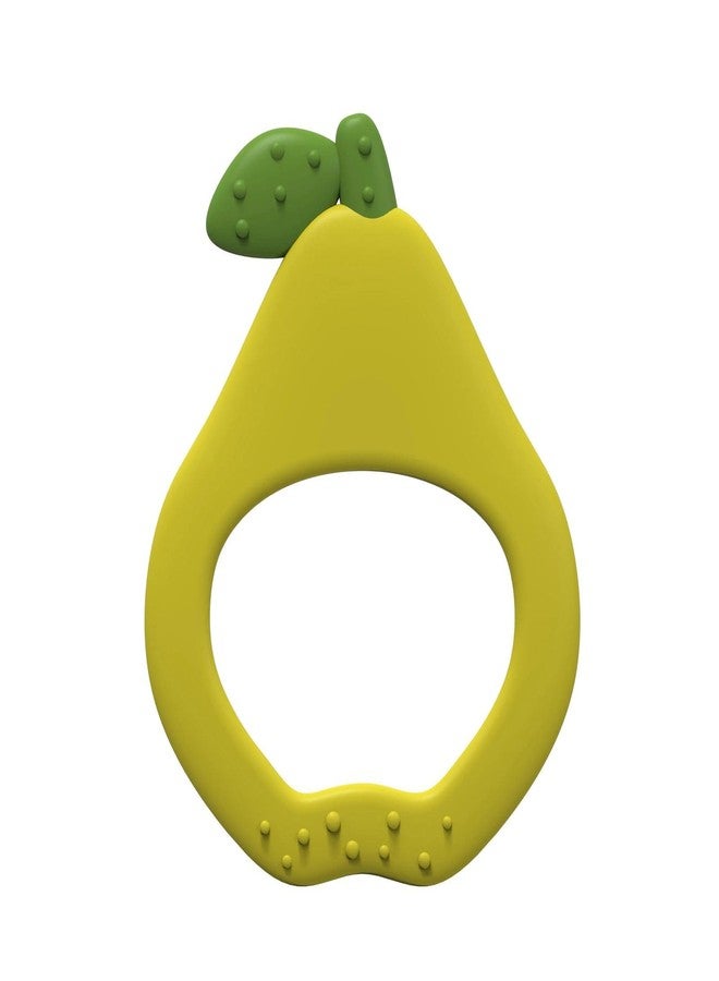 Joystick Baby Fruit Shape Silicone Teether, BPA Free, Apple Strawberry Mango Pear Design, Sensory Chew Toy for Boys and Girls, 3+ Months (Pear) - Image 1