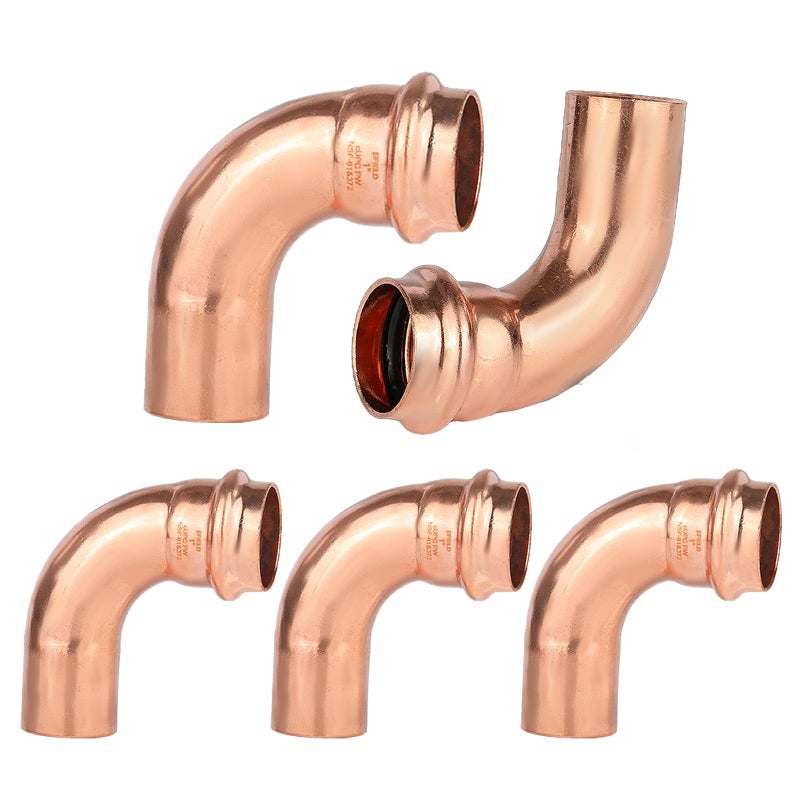 HeSun 5Pack HeSun Copper Press Street Elbow90 Degree 1 FTG x 1 Press Pressure Fittings FTG x P for Copper Tube ConnectionPRESS036 - Image 2
