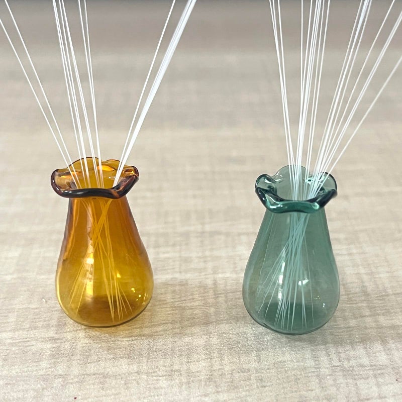 SPANSEE 2 PCS Mini Vase for Cat Whiskers  Cat Whisker Vase  Miniature Vase  Cat Whisker Holder  Tiny Vase for Decor (Green  Yellow) - Image 2
