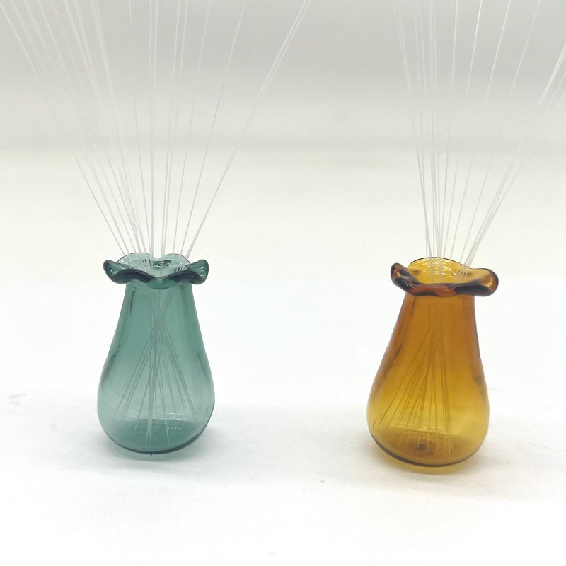 SPANSEE 2 PCS Mini Vase for Cat Whiskers  Cat Whisker Vase  Miniature Vase  Cat Whisker Holder  Tiny Vase for Decor (Green  Yellow) - Image 1