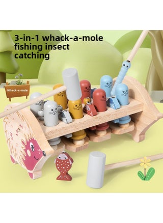 Wooden Knocking Gopher Toy Multifunctional Three-in-One Catch Worm Game Baby Early Education Fishing Exercise Hand-eye Coordination-Color:Hedgehog And Gopher Three-in-one/0.8-Specifications:1/set - pzsku/Z596BA3801D542D7B0C7AZ/45/1745568970/817a6604-1ee3-4e2b-95e0-3904c97464d3
