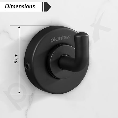 Plantex 304 Grade Stainless Steel Robe Hook/Cloth-Towel Hanger/Napkin Hanger/Bathroom Accessories - Daizy (Black) - Image 4