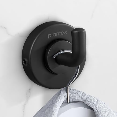 Plantex 304 Grade Stainless Steel Robe Hook/Cloth-Towel Hanger/Napkin Hanger/Bathroom Accessories - Daizy (Black) - Image 1