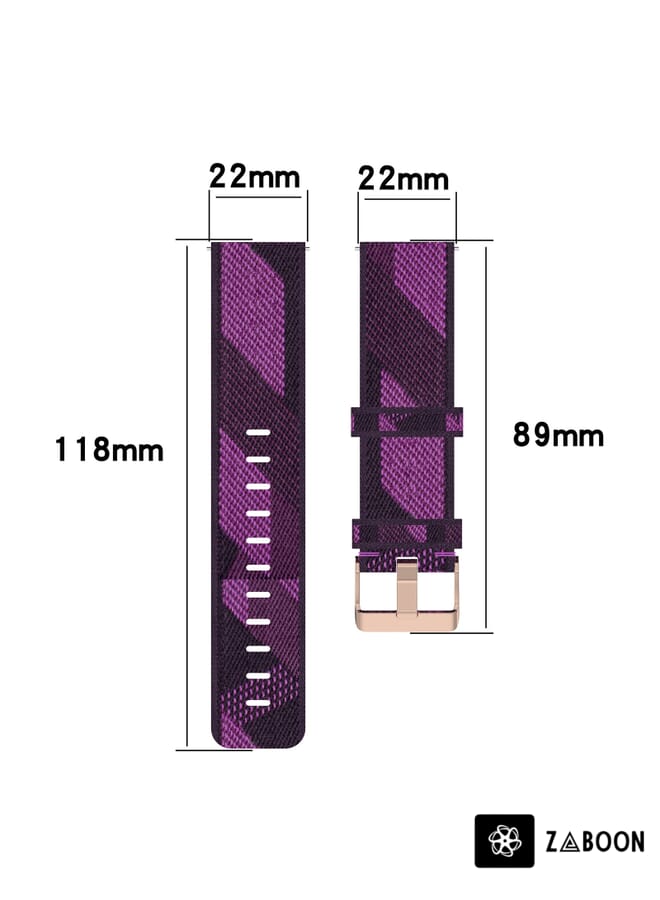 Zaboon Watch Band For Huawei GT2 Pro 22mm Nylon Woven (Pink) - Image 5