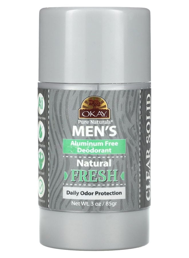 OKAY Men's Aluminum Free Deodorant Fresh 3 oz (85 g)