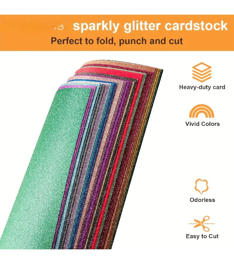 Glitter Paper Mix Colors For DIY Crafts Scrapbooking Christmas And Party Decorations - Image 4