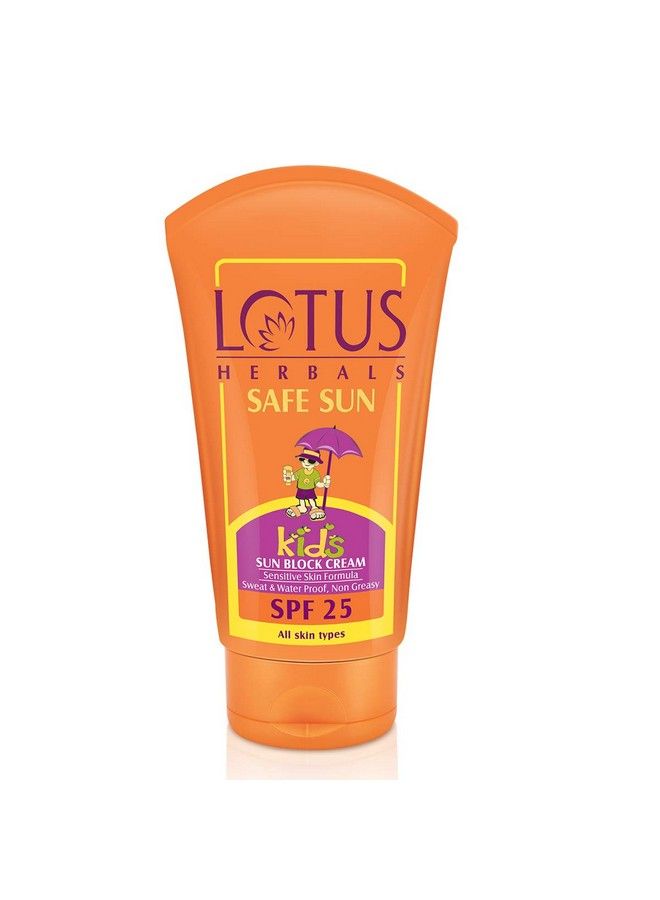 LOTUS HERBALS Safe Sun Kids Sunblock Cream Spf 25 Sensitive Skin Formula Sweat & Waterproof Sunscreen 100Gwhite  - Image 2