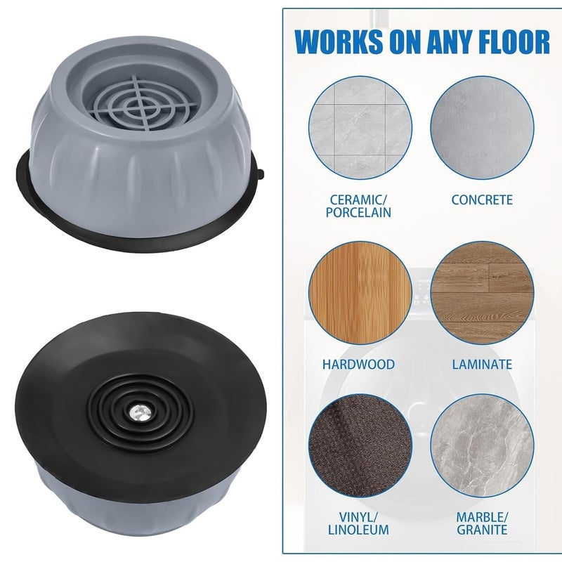 Anti Vibration Pads for Washing Machine, Noise Reducing and Anti Slip Washing Machine Anti Vibration Pads, for All Washing and Dryer Machine - 8 Pcs - Image 3
