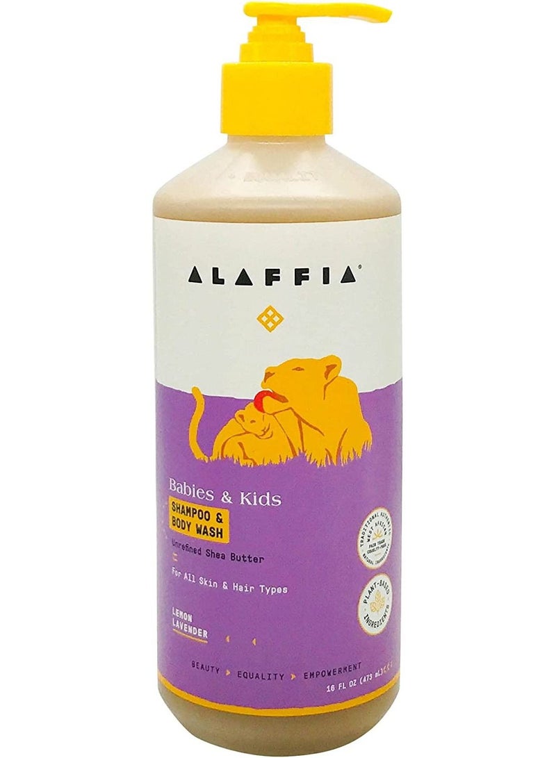 Alaffia babies and kids shampoo and body wash with smell lemon lavender - Image 1
