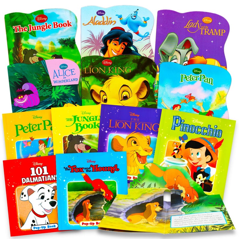 Crenstone Disney Storybooks Set for Toddlers, Kids - Bundle of 12 Disney Books Featuring Lion King, Bambi, Dumbo, and More | Disney Storybooks and Pop-up Books - Image 1